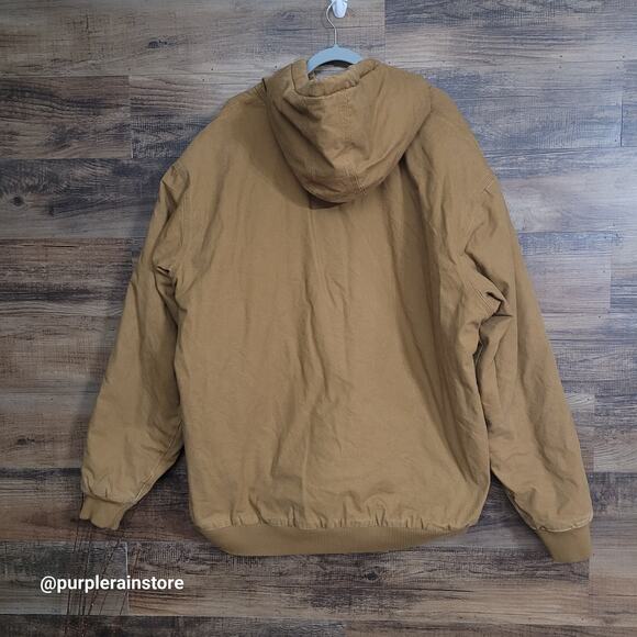 Vtg Red Head Brand Co Canvas Duck Jacket 2XLT Hooded Golden Brown Streetwear - Picture 3 of 13